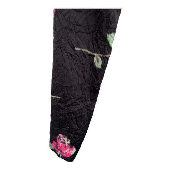Ganni dress Crinkled satin black floral minidress size 32 (US XXS) - Picture 2 of 6